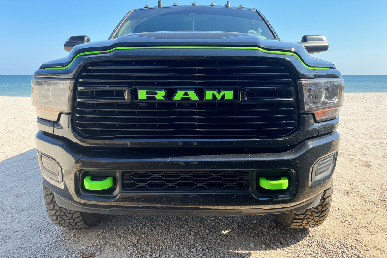 Snap-Fit Tow Hook Covers Compatible with 2019+ Ram 2500/3500